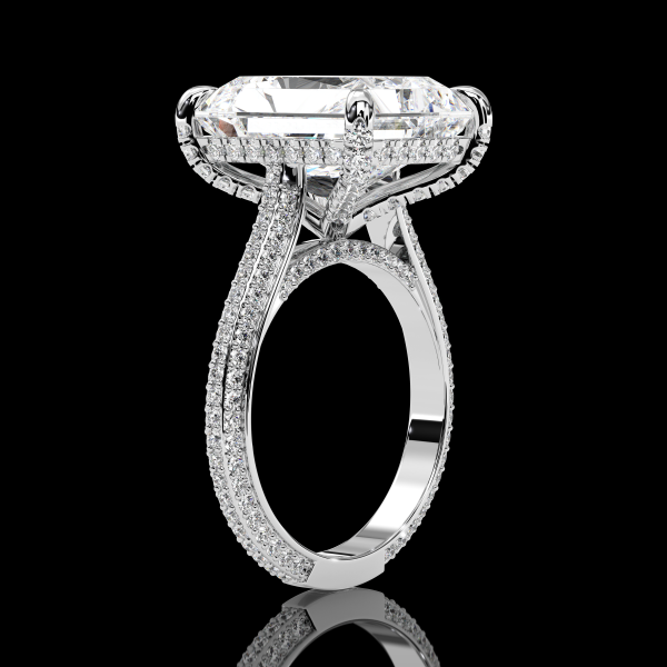 5.5 carat Micropave Radiant cut Diamond Ring - Image 3