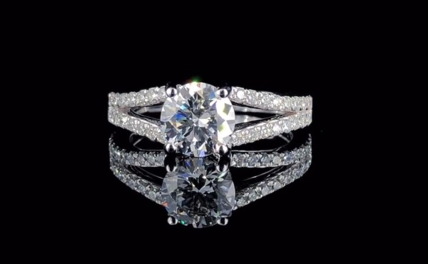 5 carat Round Brilliant Split Shank Diamond Ring