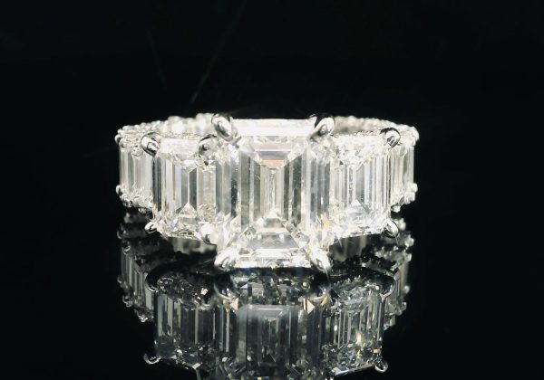 13.5 carat Emerald cut Diamond Ring