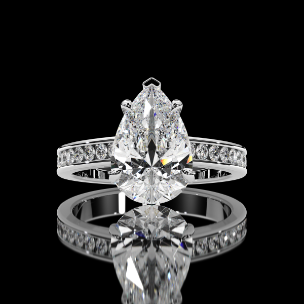 4.75 Pear Diamond Ring in Channel Setting