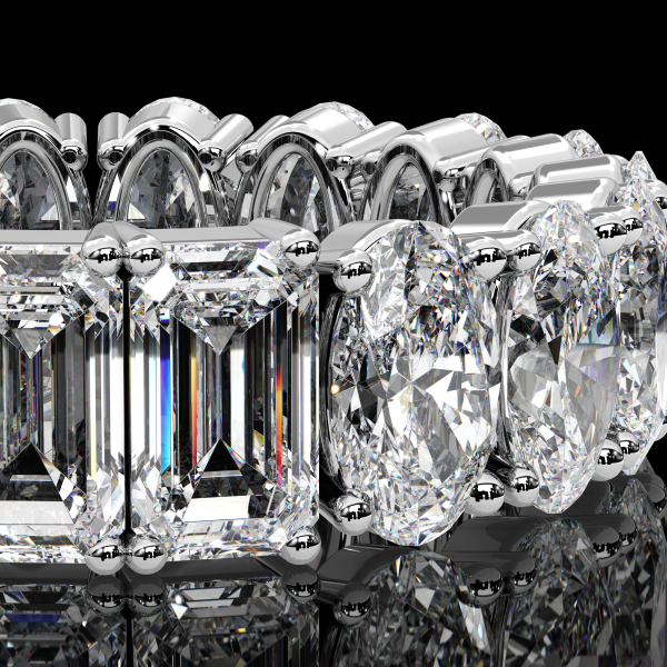 6ct Eternity Band - Oval & Emerald cut - Image 3
