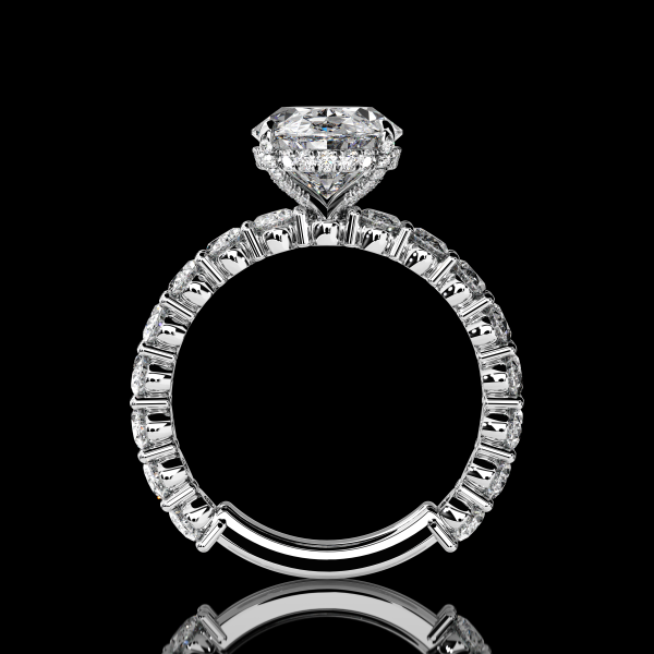 7.5 carat Oval Diamond Ring with Oval Side Stones - Image 3