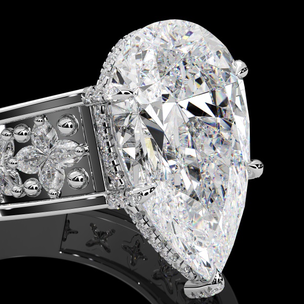 7.5 carat Pear Diamond Ring - Image 4