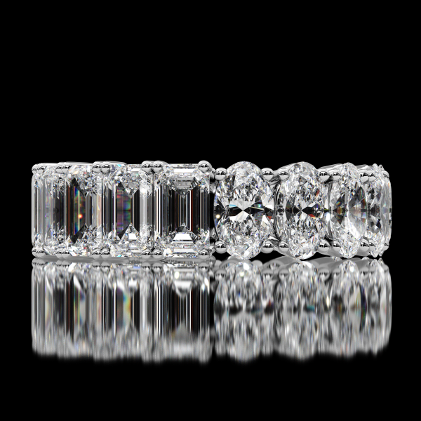 6ct Eternity Band - Oval & Emerald cut - Image 2